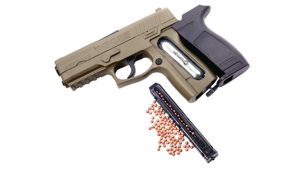 Crosman CO2 MK45 semiautomática Beage  4.5 mm BBs 480 pps MK45