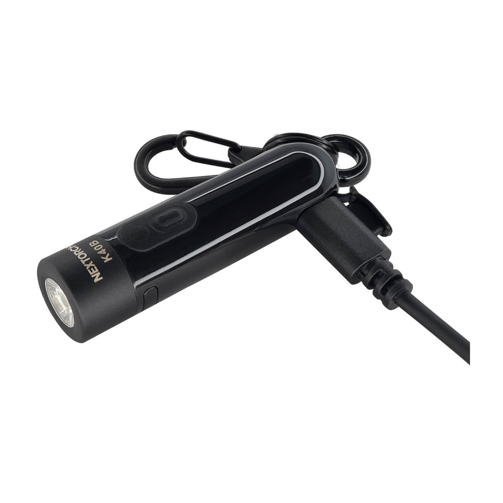 Mini Linterna NEXTORCH de luz LED, 300 lúmenes, con llavero y cable K40B
