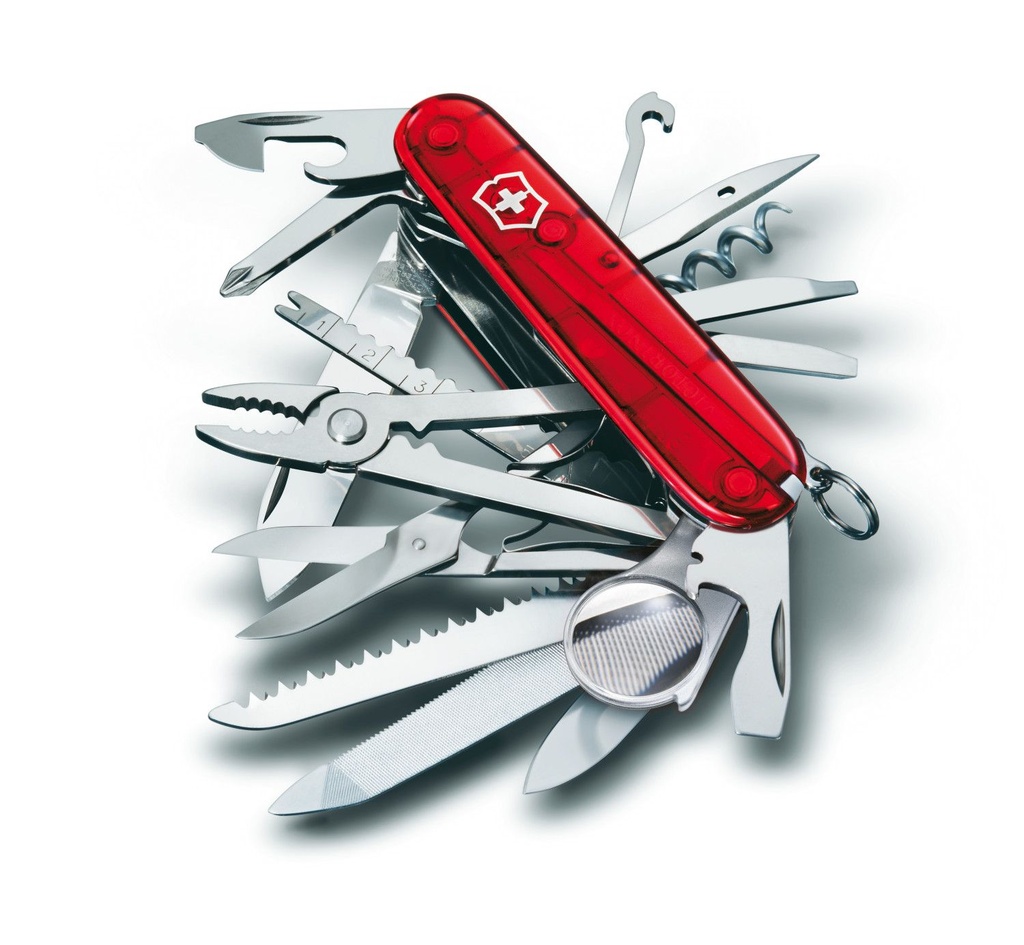 Navaja Swiss Champ Rojo Translucido Victorinox