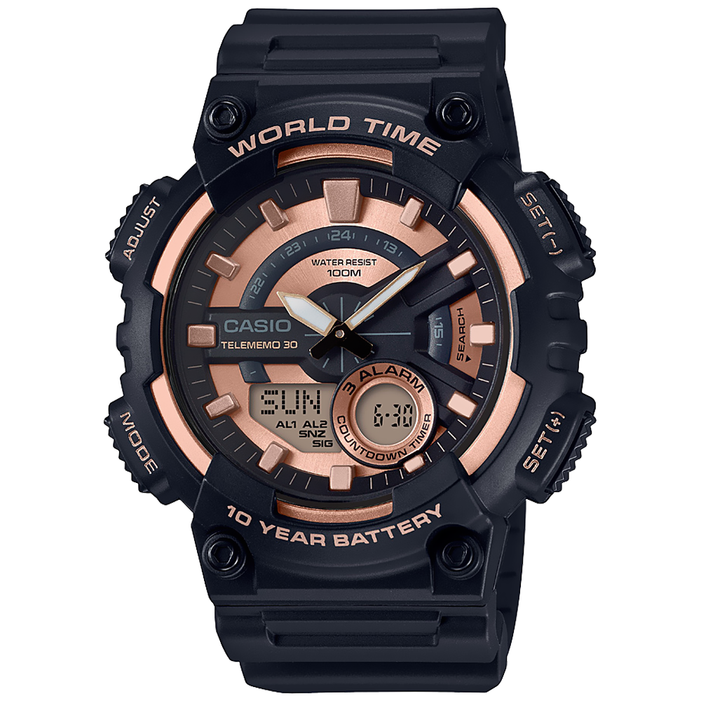 Reloj CASIO Mens AD Resina Black AEQ-110W-1A3VCF