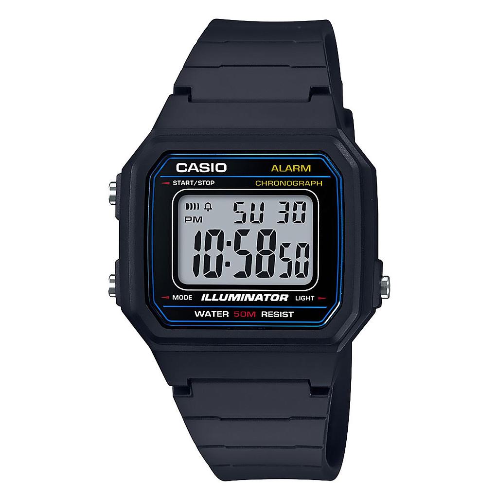 Reloj CASIO Mens Large Digi Resin Black W-217H-1AVCF