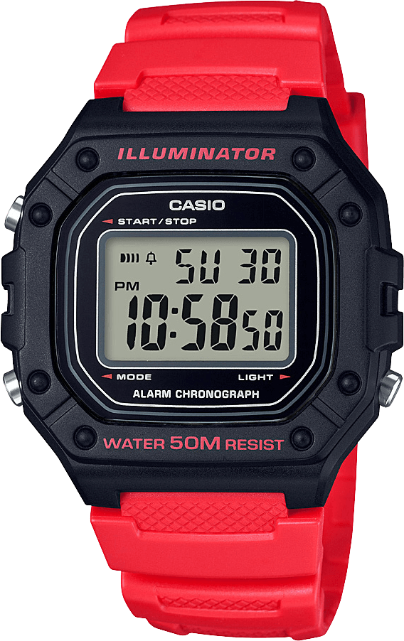 Reloj Casio DIGI rojo W-218H-4B2VCF