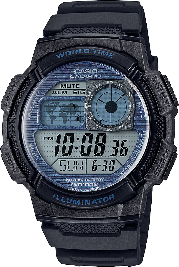 Reloj Casio MEN'S D RESIN BLK/BLU AE-1000W-2A2VCF