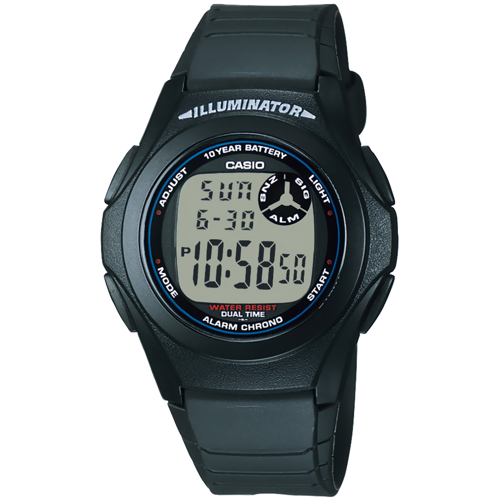 Reloj Casio Mens Digital Black F-200W-1ACF