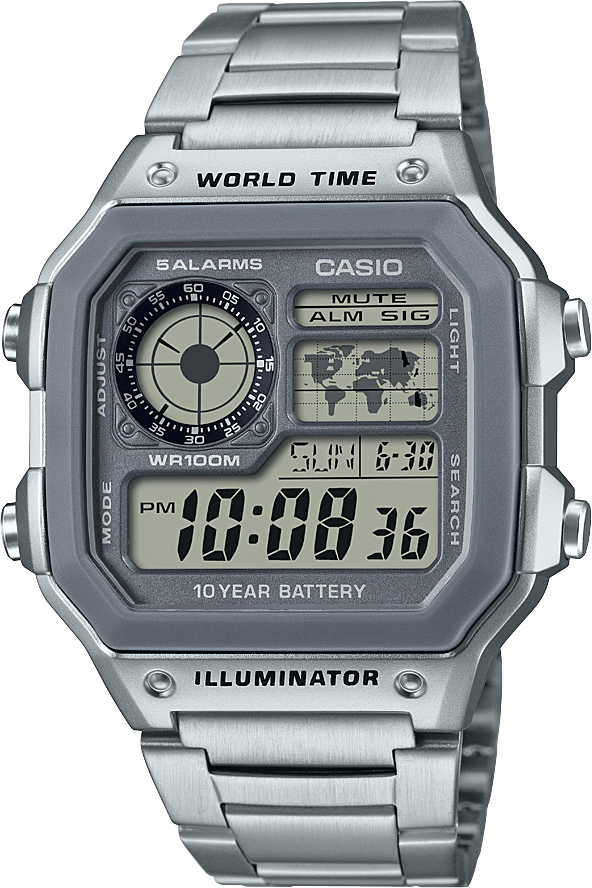 Reloj Casio World Time Digital Caballero AE-1200WHD-7AVCF