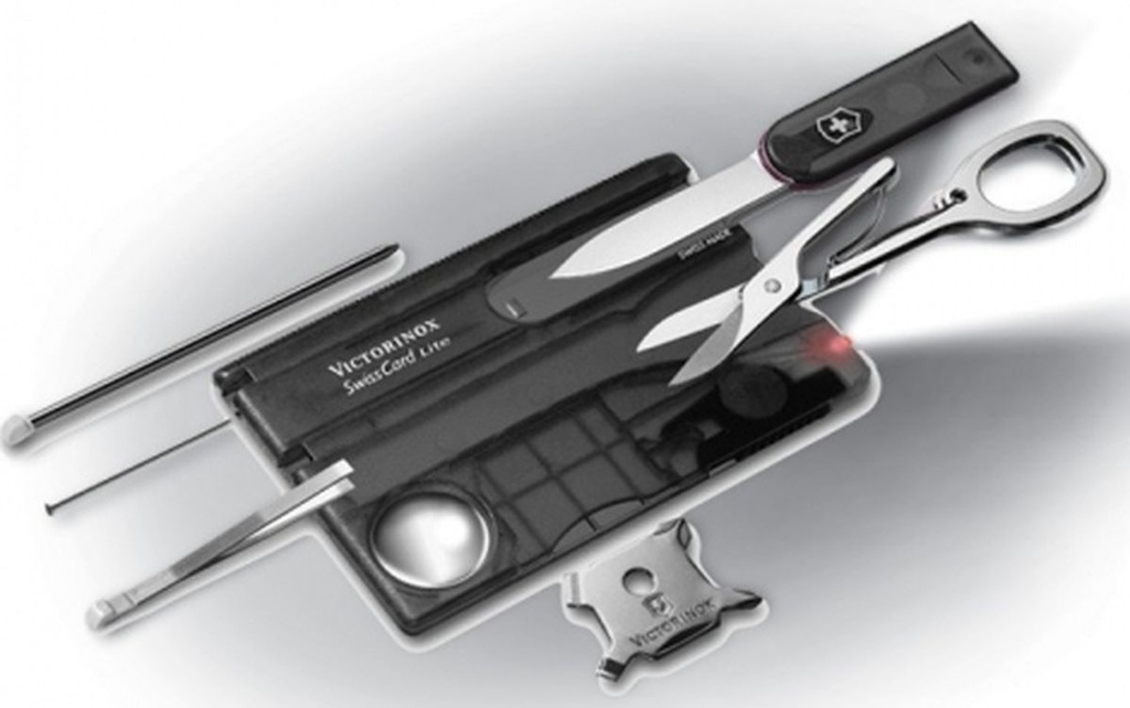 Swiss Card negra transparente Victorinox