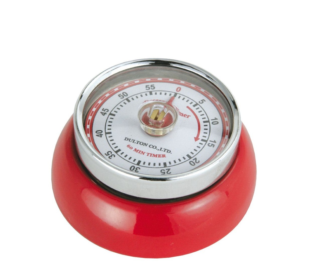TEMPORIZADOR DE COCINA RETRO CON IMAN COLOR ROJO