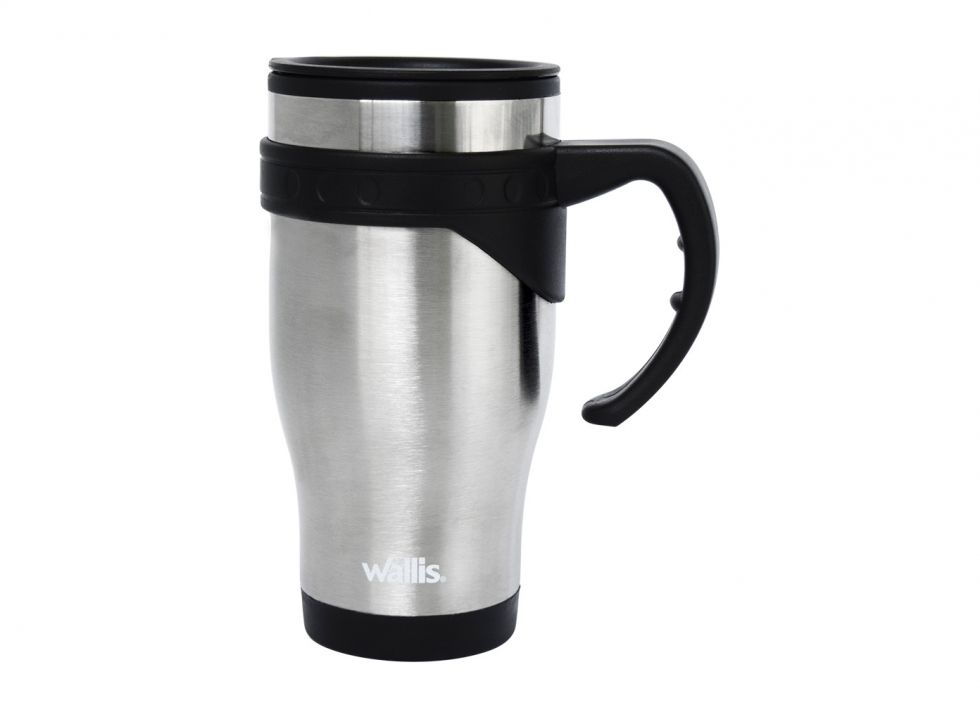 Taza térmica, acero con negro, Wallis