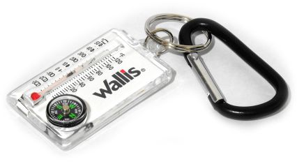 Brújula con termómetro, blanco con negro, Wallis