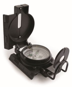 Brújula profesional lensática, gris con verde, Wallis