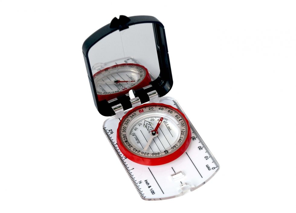 Brújula profesional plegable, negro/rojo, Wallis C270315