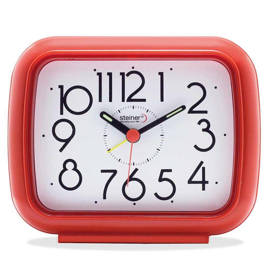 Reloj Steiner despertador análogo rojo BA08RD-R2
