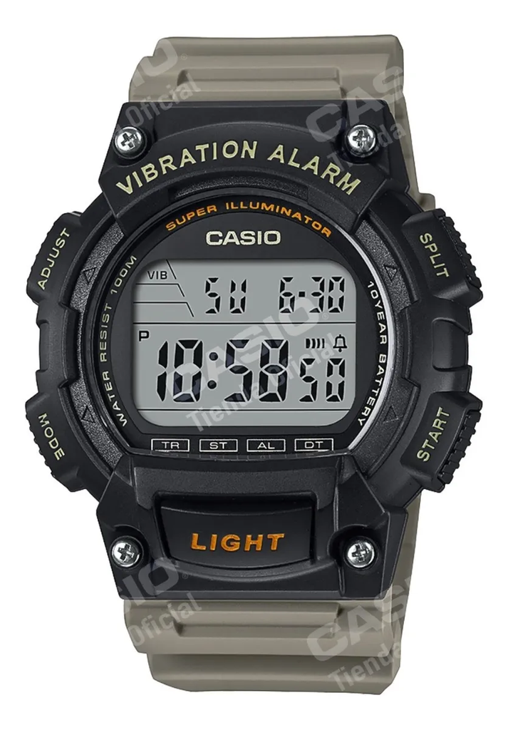 Reloj Casio Vibration alarm 10YR W-736H-5AVCF