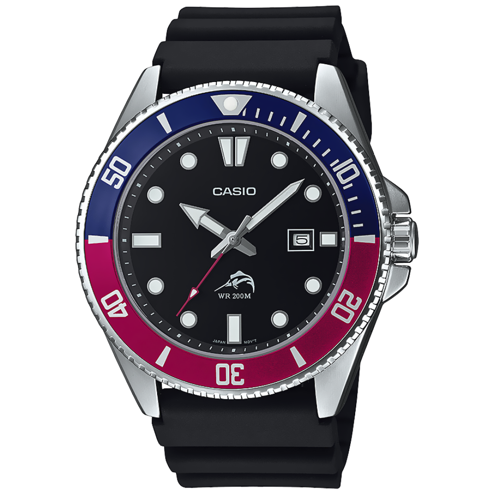 Reloj CASIO 200 m Diver Ana Resin BLK/BLU/RE MDV-106B-1A2VCF