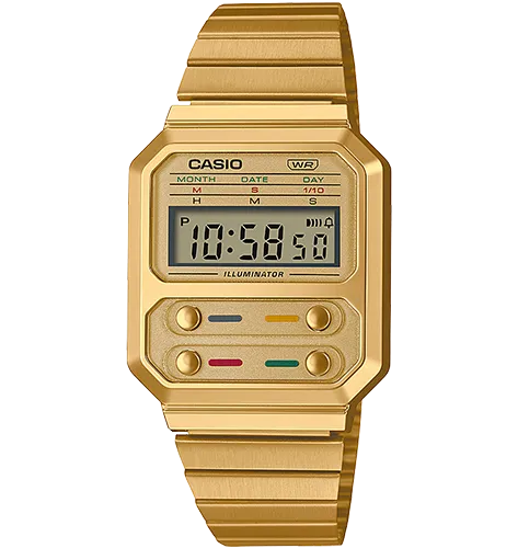 Reloj CASIO Vintage Revival Metal DIGI GLD A100WEG-9AVT