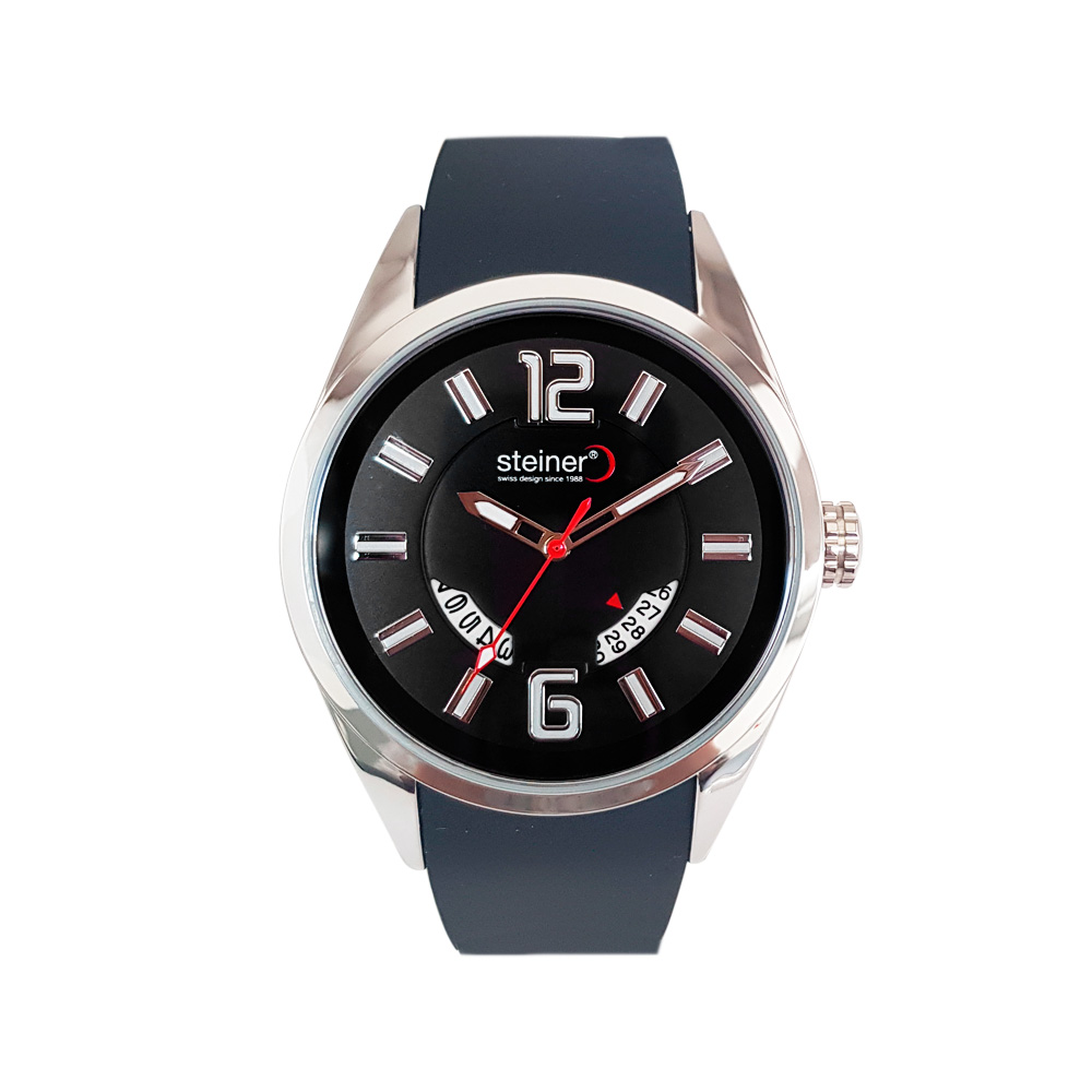 RELOJ Steiner CORR SILICON 3ATM GRIS/NGO ST22708WQ