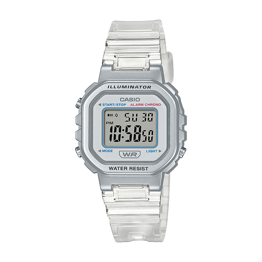 L'S SQURE DIGI RESIN WHT/CLEAR CASIO LA-20WHS-7ACF