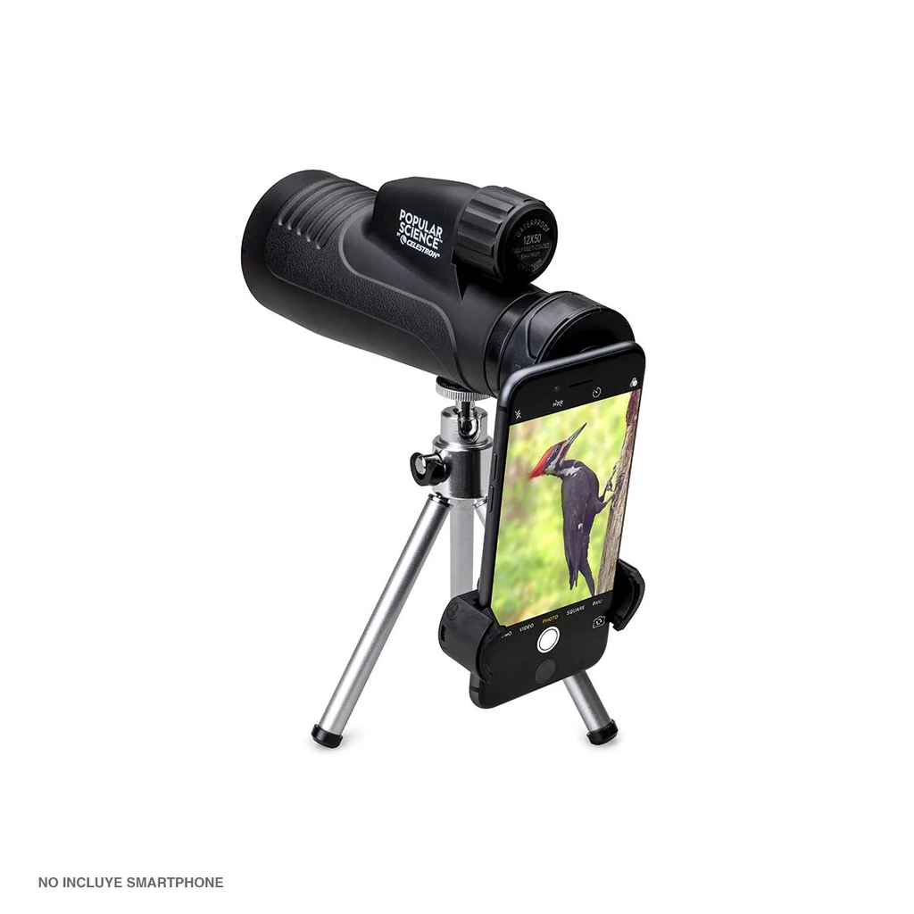MONOCULAR 12x50 POPULAR SCIENCE CON TRIPie y Adaptador Celular V0001283