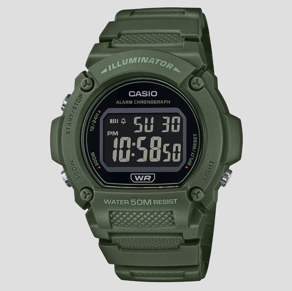 RELOJ MEN'S DIGI RESIN VERDE CASIO W-219HC-3BVCF