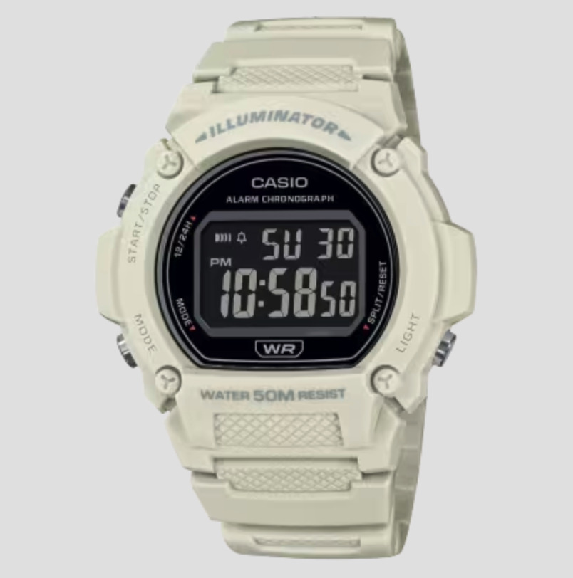 RELOJ MEN'S DIGITAL RESIN IVORY CASIO W-219HC-8BVCF