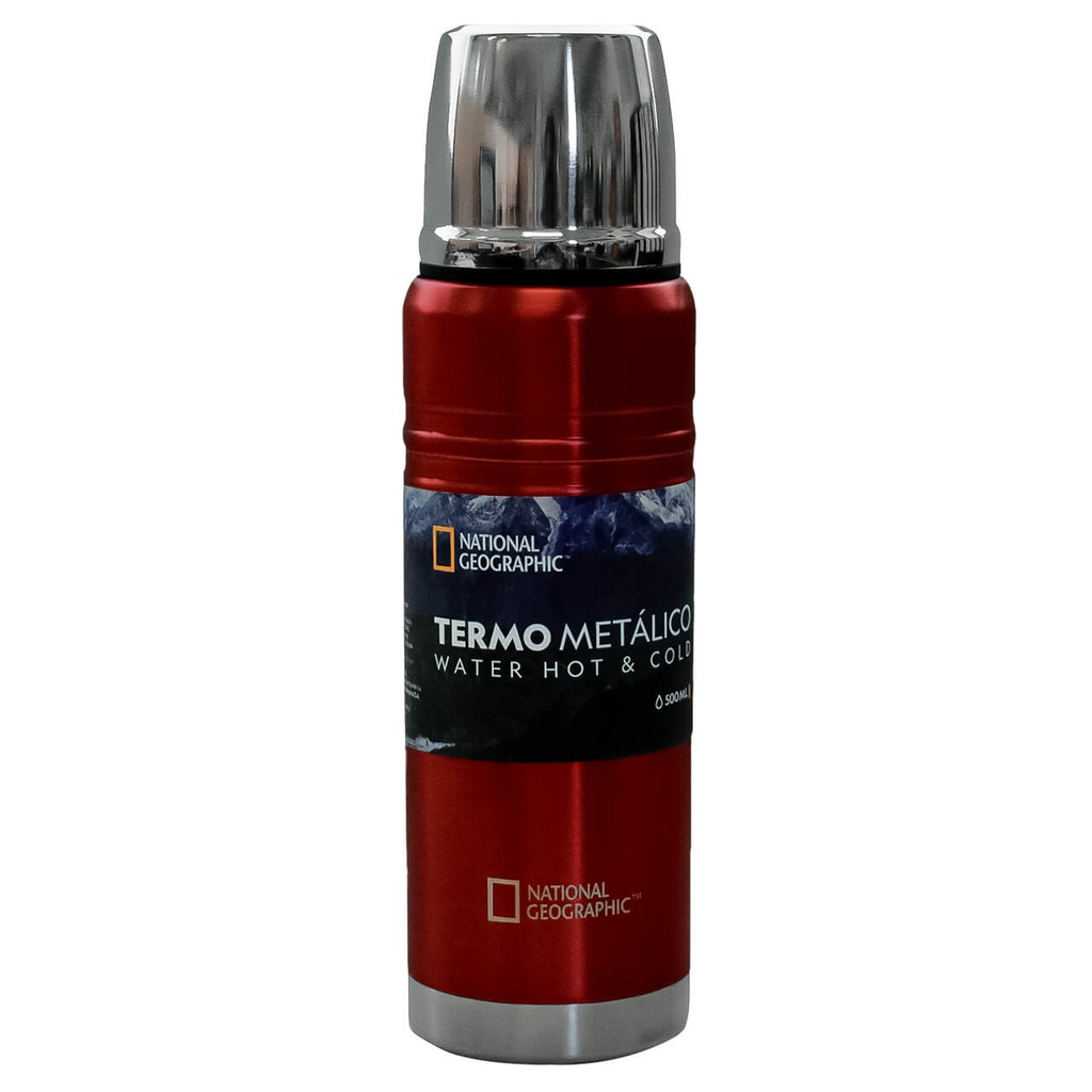 TERMO METALICO ACEROINOX 500 ML, NATIONAL GEOGRAPHIC THNG08