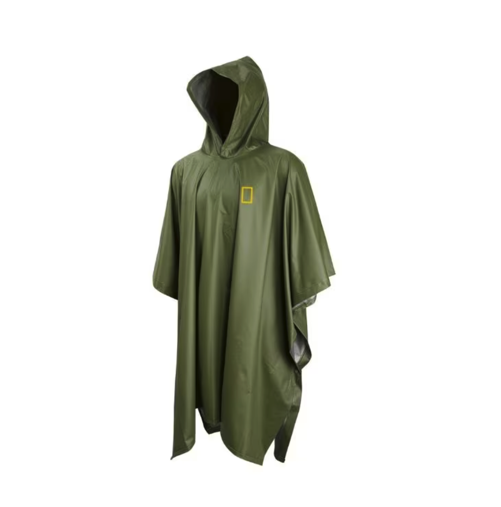 PONCHO IMPERMEABLE 100 % PVC, VERDE National Geographic, PNG01