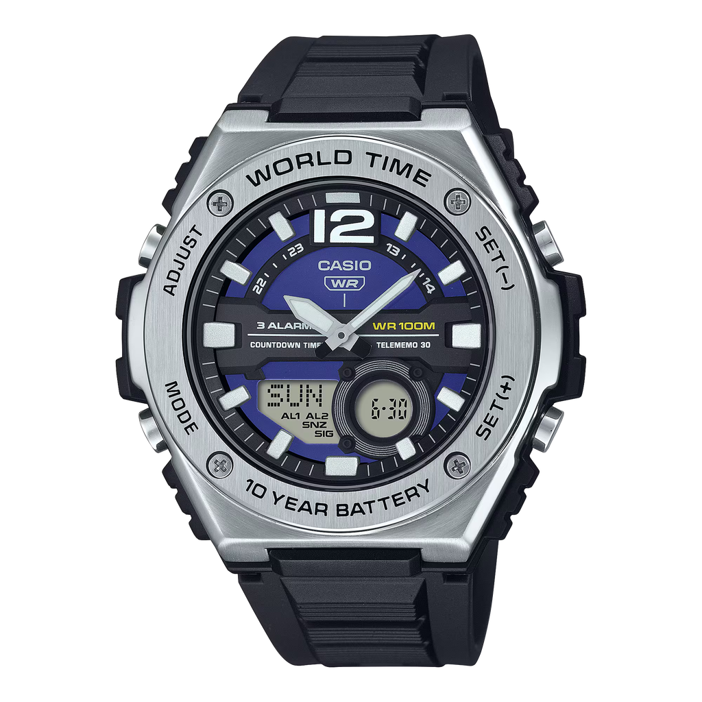 Casio METAL COVRD COMBI RES BLK/BLU MWQ-100-2AVCF