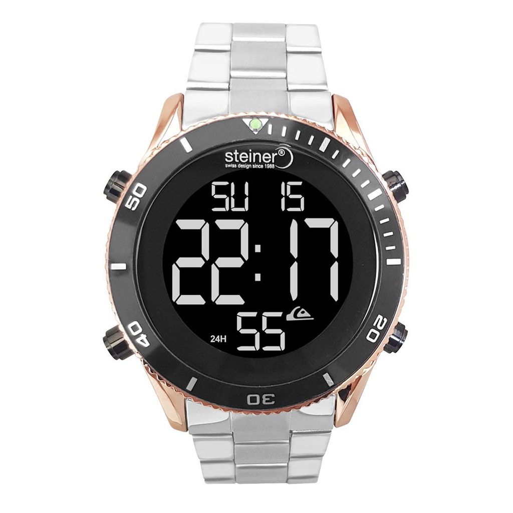 RELOJ DIGITAL CABALLERO ACERO 3ATM GRIS STEINER ST22717WQ