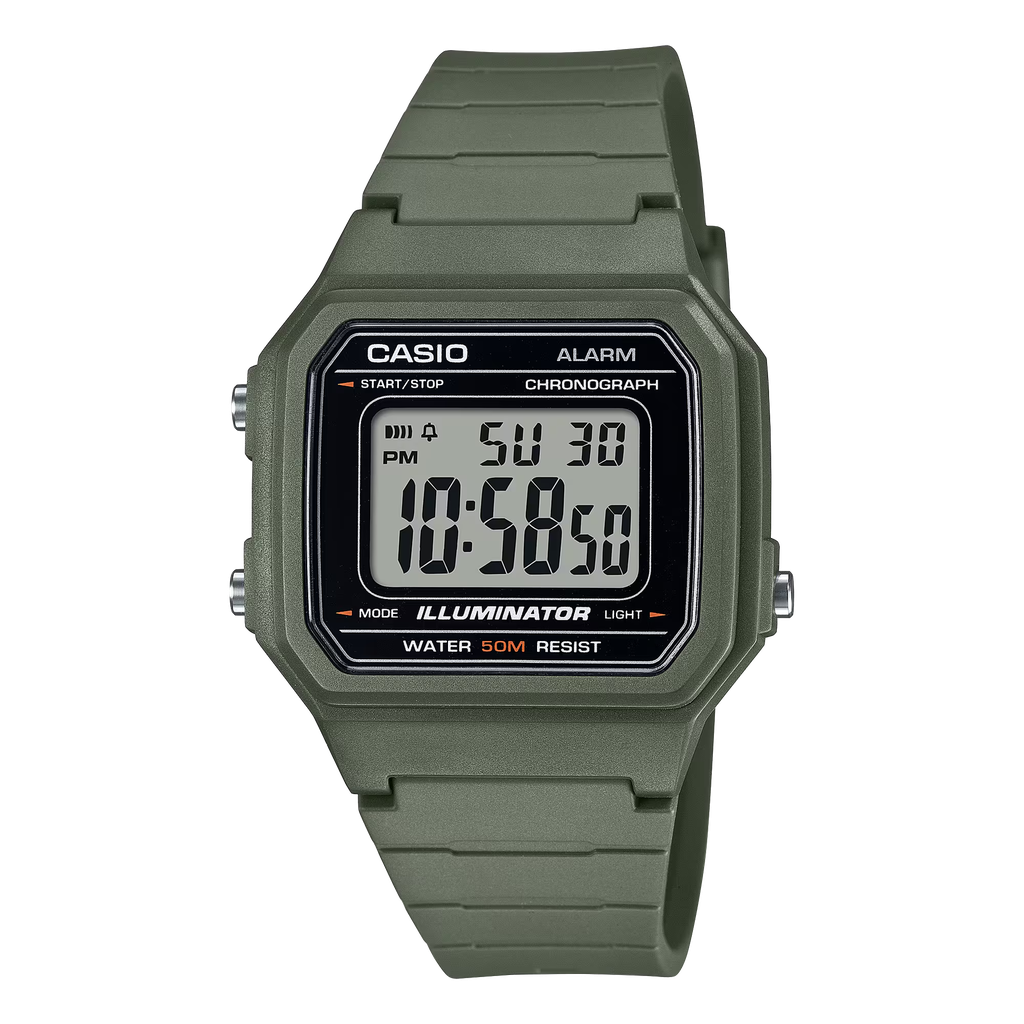 Reloj Casio Large Digi Resin Grn W-217H-3AVCF