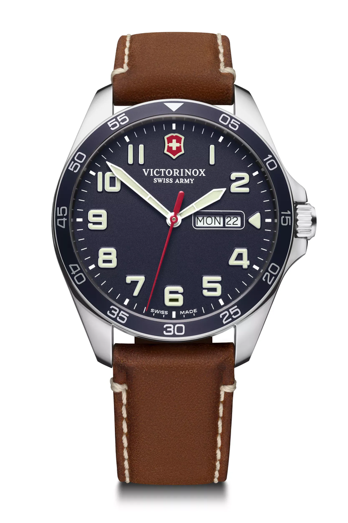 Reloj Victorinox FieldForce blue dial brown leather 241848