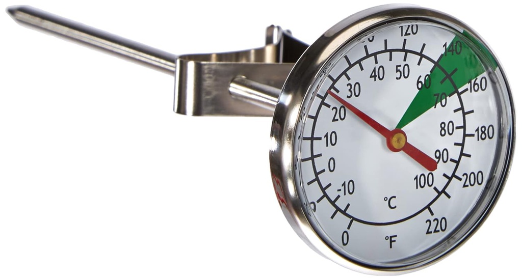 TERMOMETRO PARA LECHE CON CLIP DE ACERO CILIO 280104