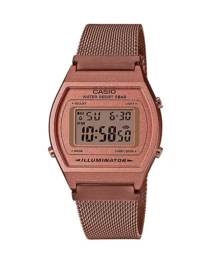 RELOJ VINTAGE DIGITAL METAL MESH ,CASIO, B640WMR-5AVT