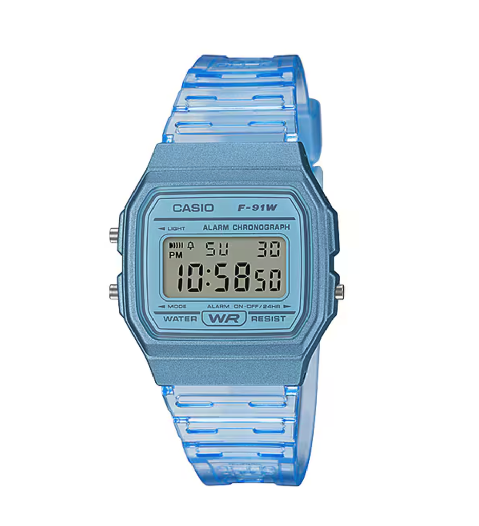 RELOJ DIGITAL RSN JELLY- AZUL ,CASIO, F-91WS-2CF