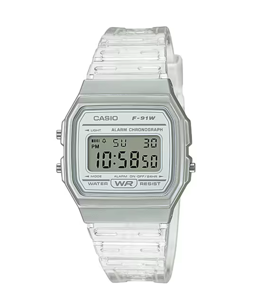 RELOJ DIGITAL RESIN JELLY- BLANCO ,CASIO, F-91WS-7CF