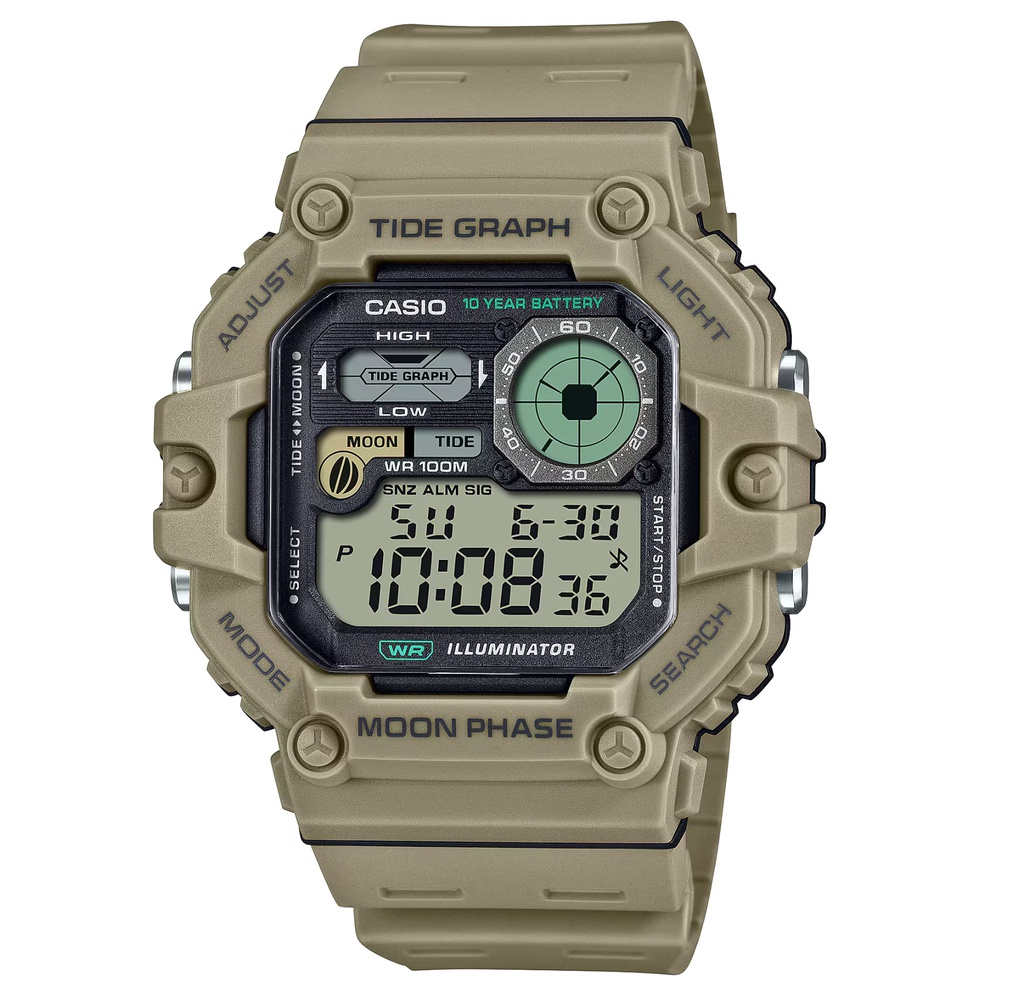 RELOJ DIGITAL TIDE GRAPH RESIN MARRON 4, CASIO, WS-1700H-5AVCF