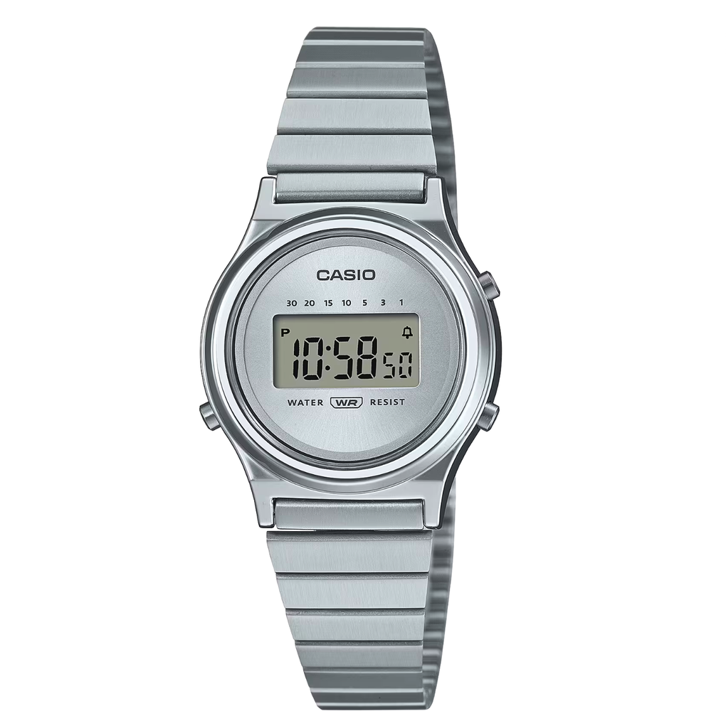 RELOJ VINTAGE ROUND DIGITAL PLATA / BLANCO, CASIO, LA700WE-7AVT
