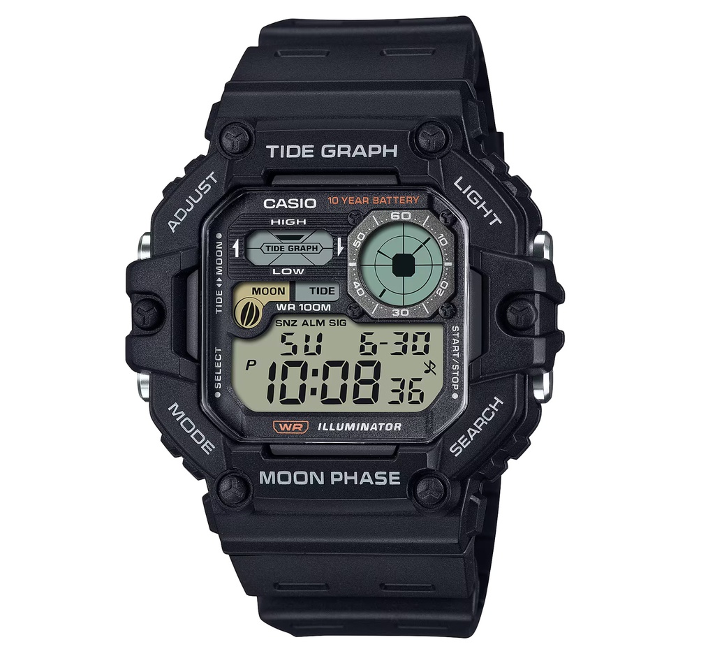 RELOJ DIGITAL TIDE GRAPH RESIN BLACK 4, CASIO, WS-1700H-1AVCF
