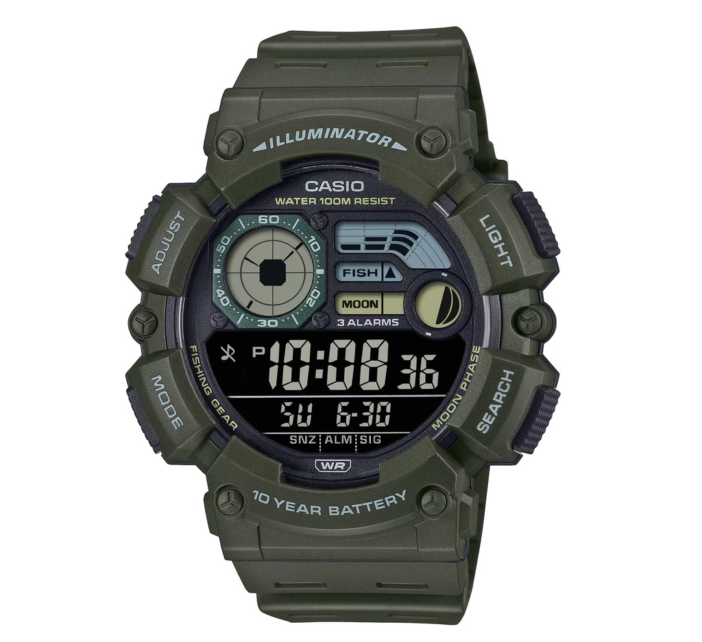 RELOJ 10YR DIGITAL RESIN GREEN 45, CASIO, WS-1500H-3BVCF
