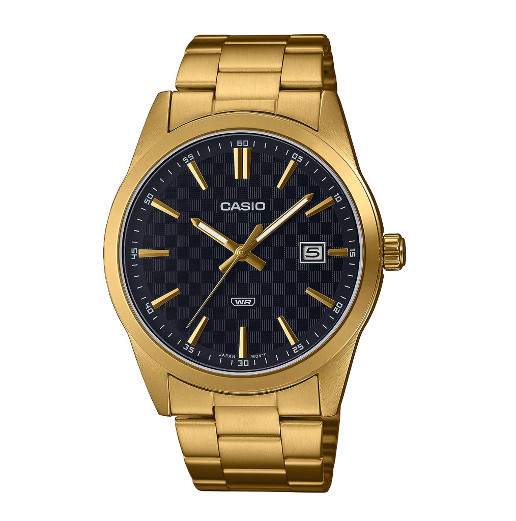 RELOJ METAL ANALOGO DORADO/NEGRO, CASIO, MTP-VD03G-1ACF