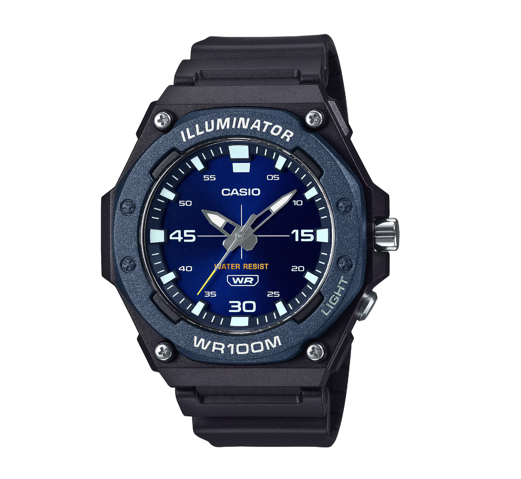 RELOJ 3H ANALOGO 10M WR RESIN AZUL /NEGRO CASIOMW-620H-2AVCF