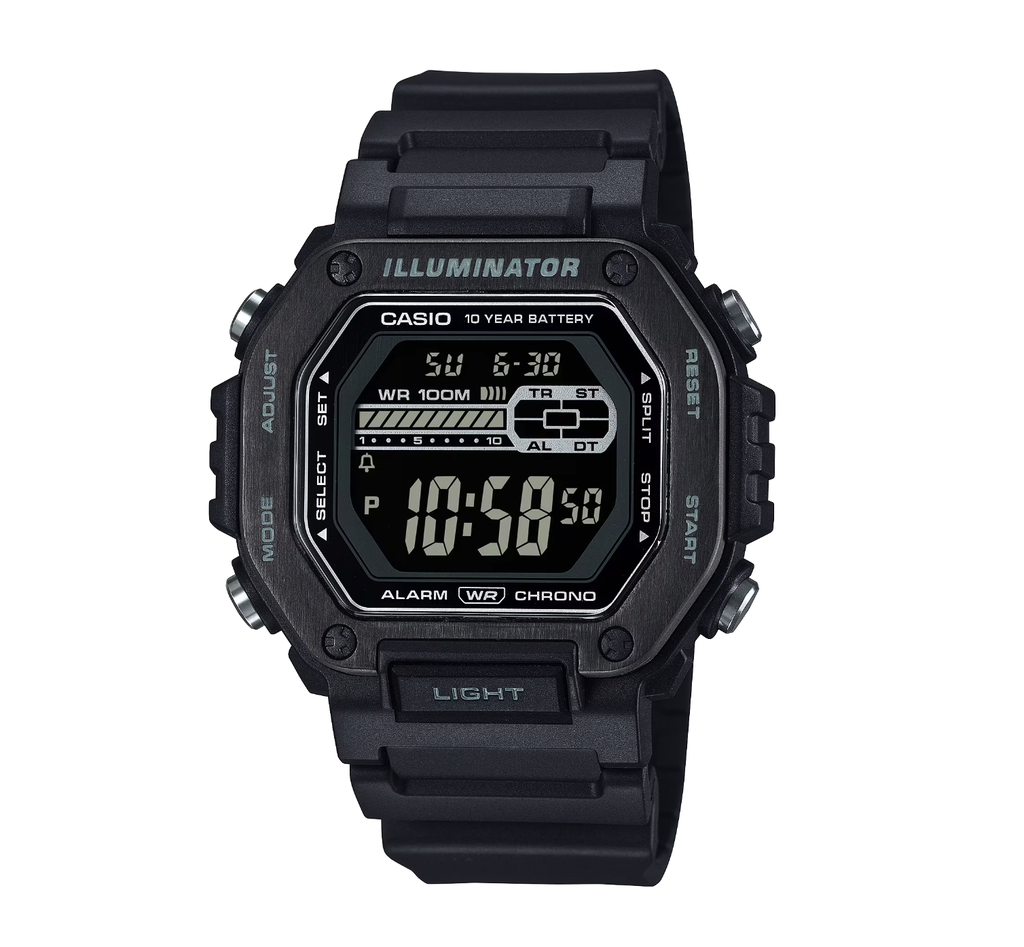 RELOJ M'S 10 YR SQUARE DIGITAL RESIN NEGRO, CASIO, MWD-110HB-1BVCF