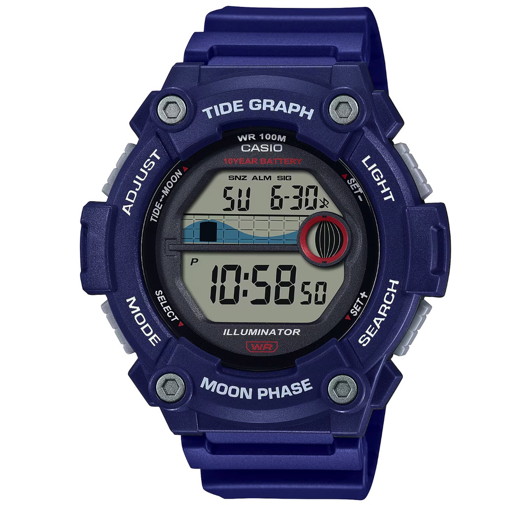 RELOJ 10YR TIDE DIGITAL ACUATICO AZUL, CASIO WS-1300H-2AVCF