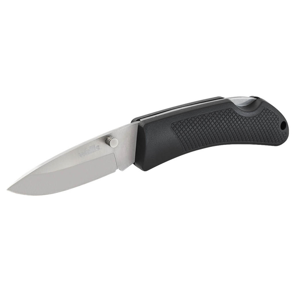 NAVAJA C/MANGO PVC NEGRO, HOJA LISA 6C K270347