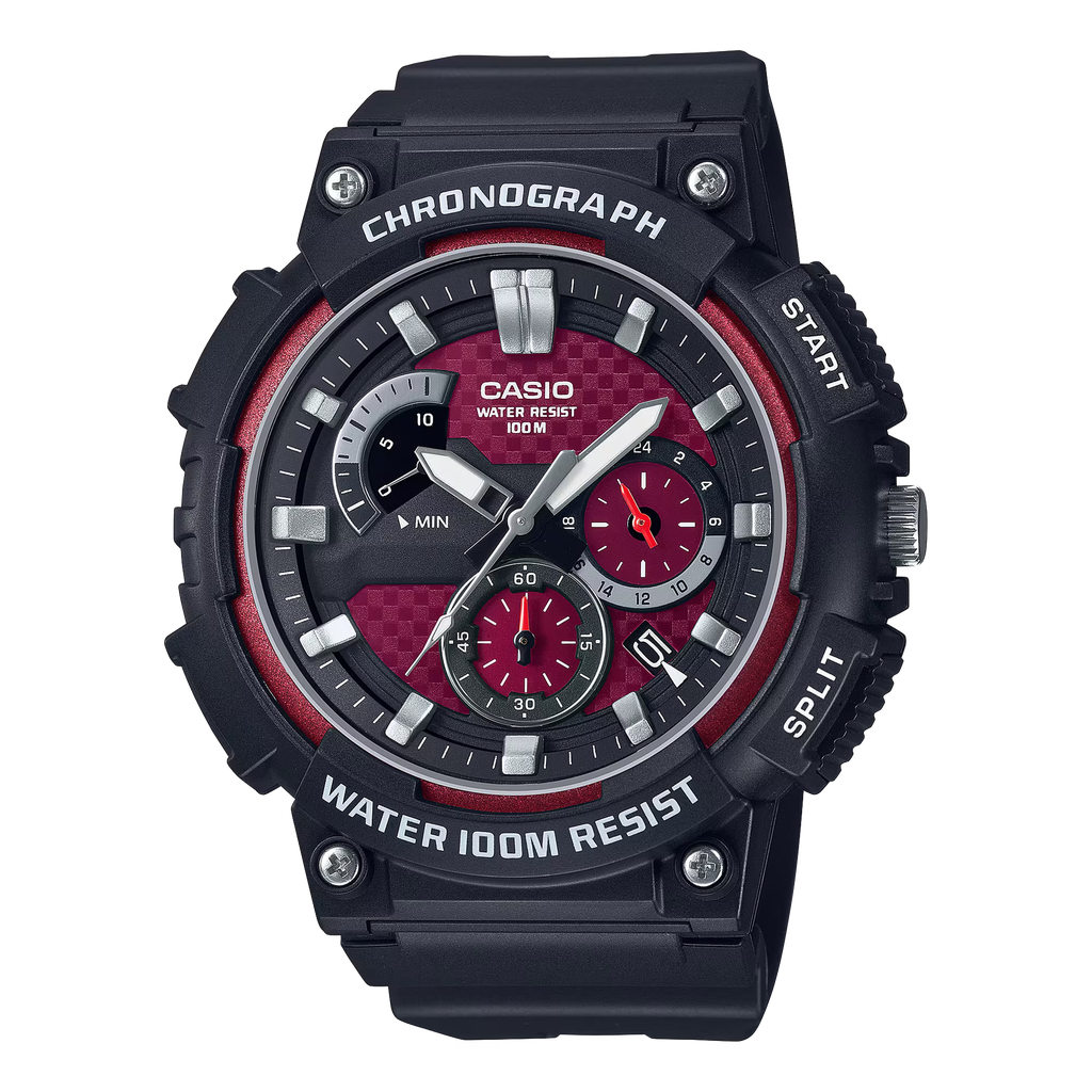 CASIO MENS 3H AD RESIN BLK/RED  MCW-200H-4AVCF