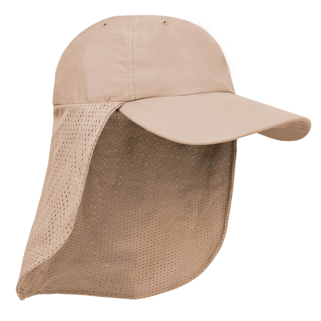 Gorra pescador c/faldón de malla  back to nature khaky C9211195