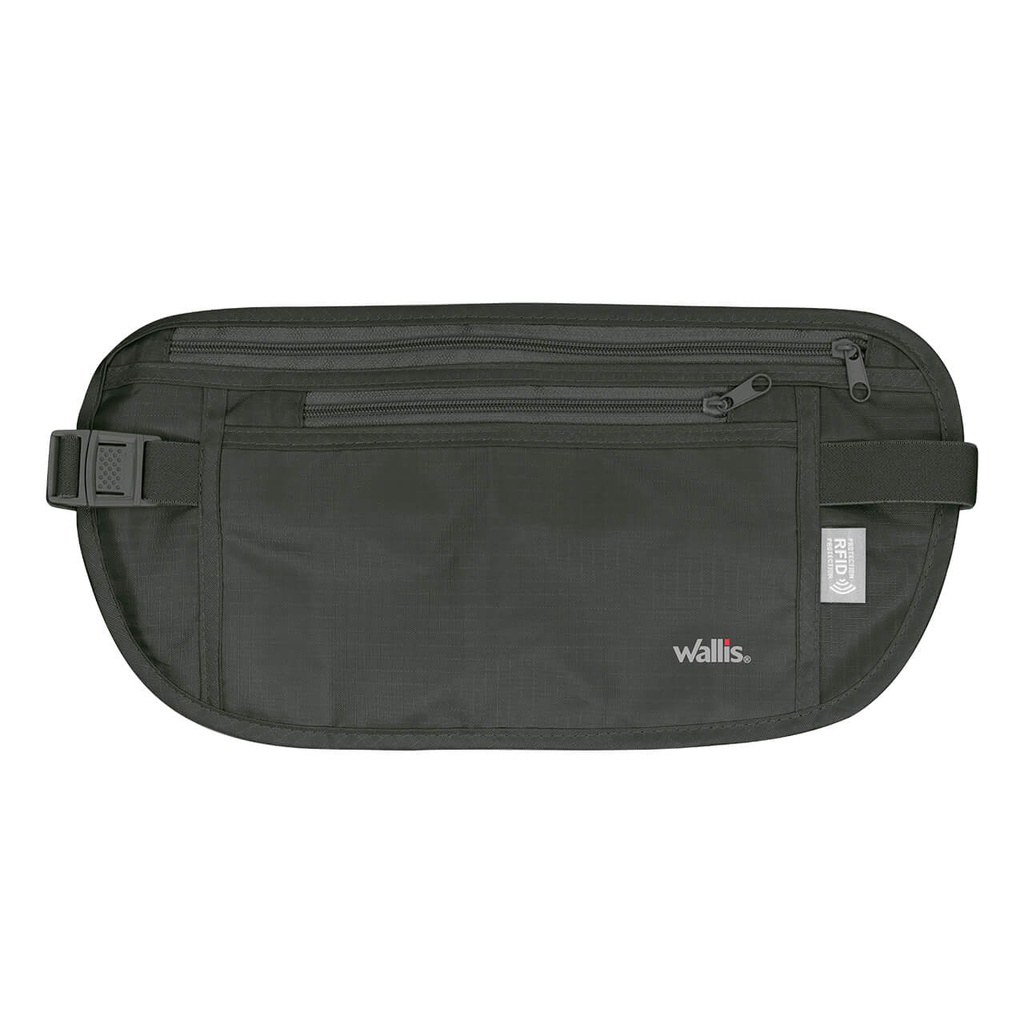 Cartera de seguridad con correa para cintura, protección RFID, negro Wallis K0303315