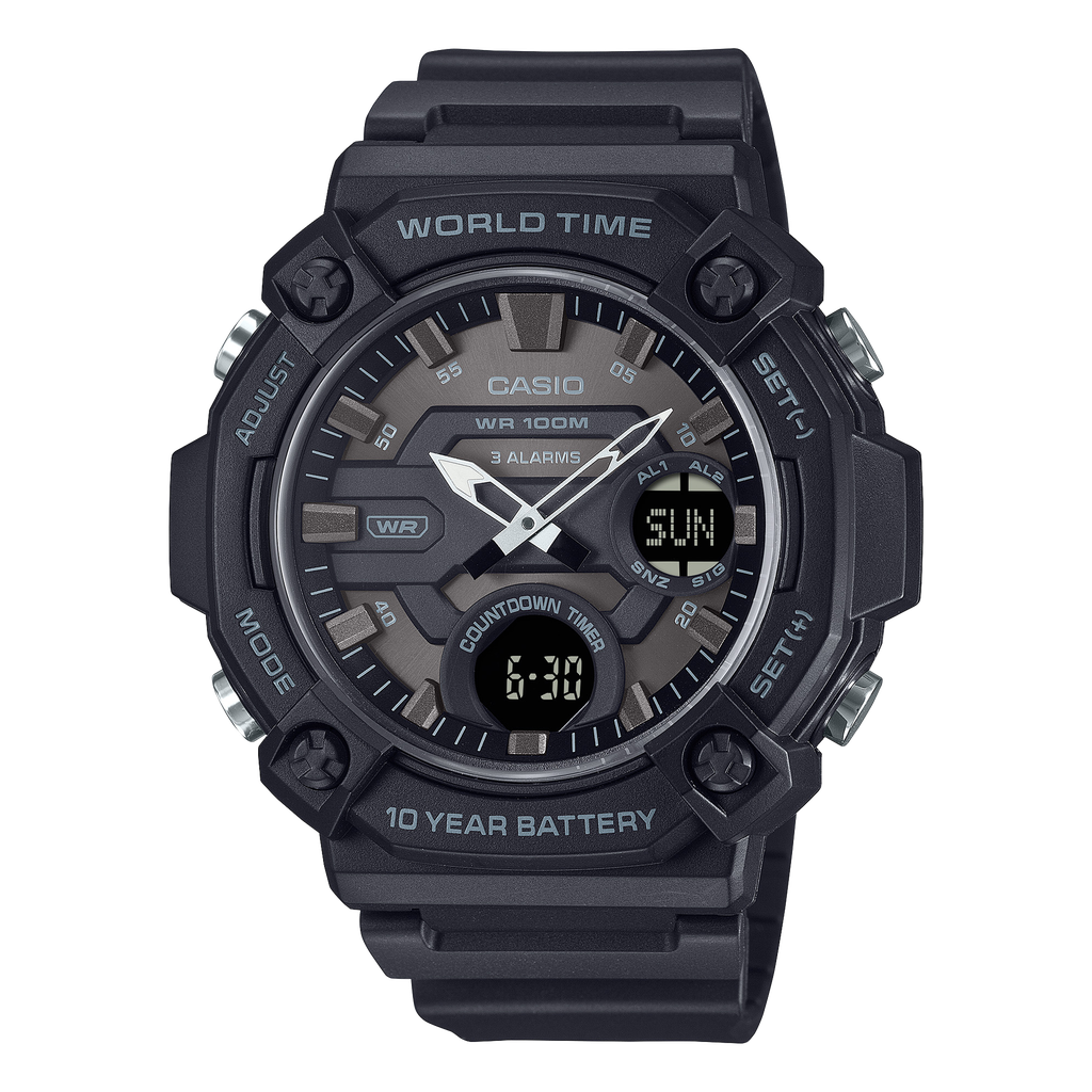 HD 10YR ANA-DIGI RESIN BLK/BLK AEQ-120W-1BVCF