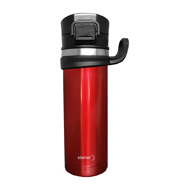 TERMO ACERO INOXIDABLE, DOBLE PARED, ROJO, 450ML STEINER XG-7024RD