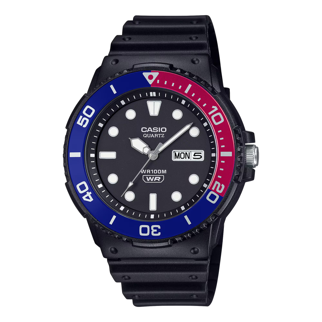 Mens Analogo Alum Resin BLK BLU RED MRW-230H-1E2VCF