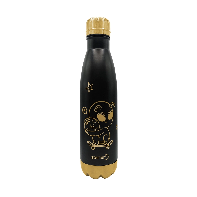 BOTELLA ACERO INOX, NEGRO/DORADO, 750ML XG-2686BKGD
